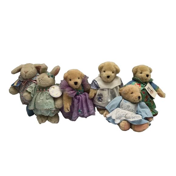 Vintage teddy bears Vanderbear 4 Bear 2  Animal Nutcracker Muffy Mum 8" Lot of 6 - Picture 1 of 12